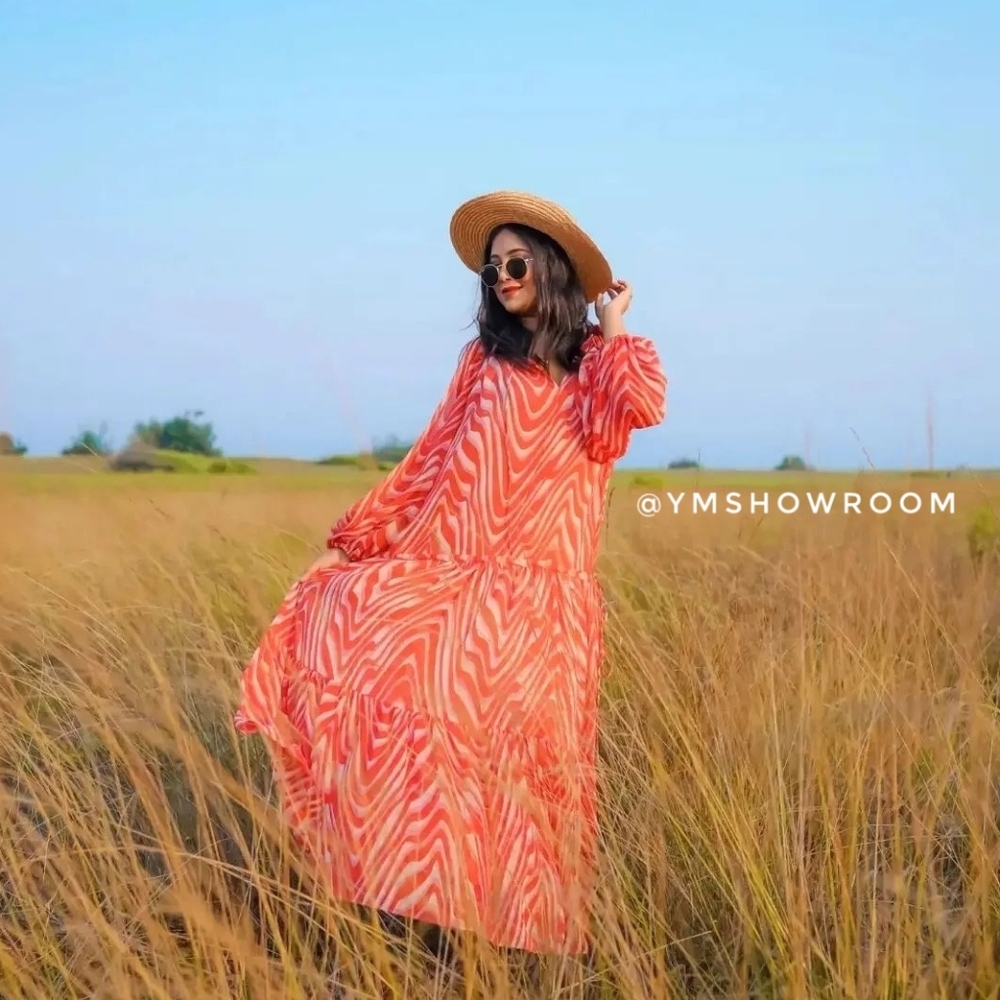 🔥Last 2🔥MANGO Ruffled printed dress